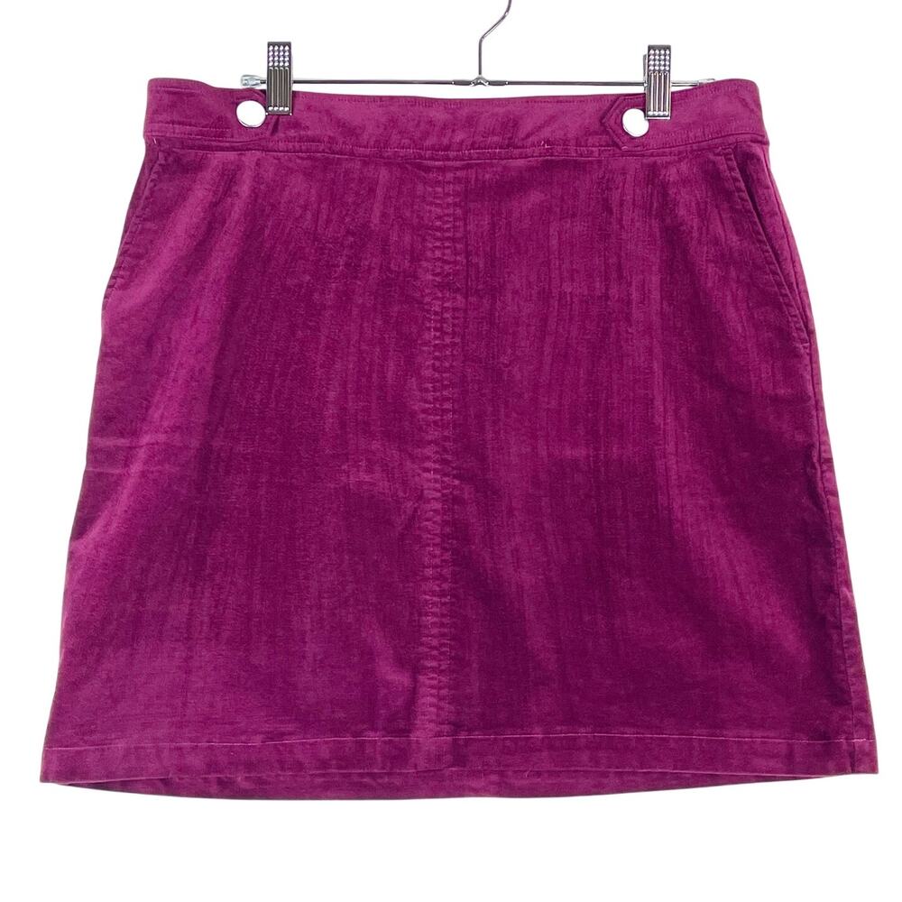LOFT Y2K Women's Cranberry Red Velour Mini Skirt Size 10 Academia Collegiate GUC